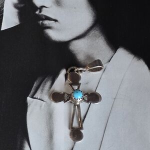 Native Made 925 Sterling Silver Turquoise Pendant